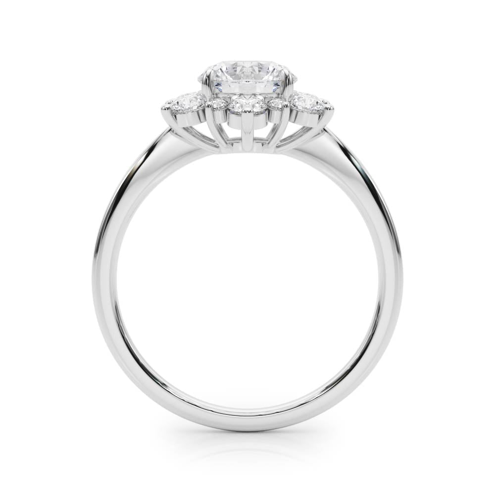1.00CT 14K Gold Floral Cluster Halo Engagement Ring - Engagement rings - Design Jewellers Edmonton