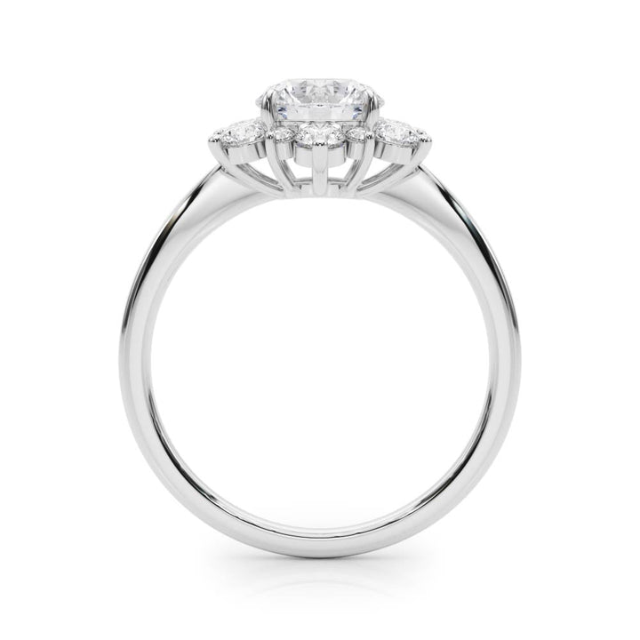 1.00CT 14K Gold Floral Cluster Halo Engagement Ring - Engagement rings - Design Jewellers Edmonton