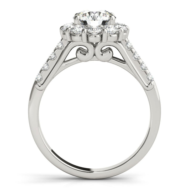 1.00CT 14K Gold Floral Cluster Halo Engagement Ring - Engagement rings - Design Jewellers Edmonton