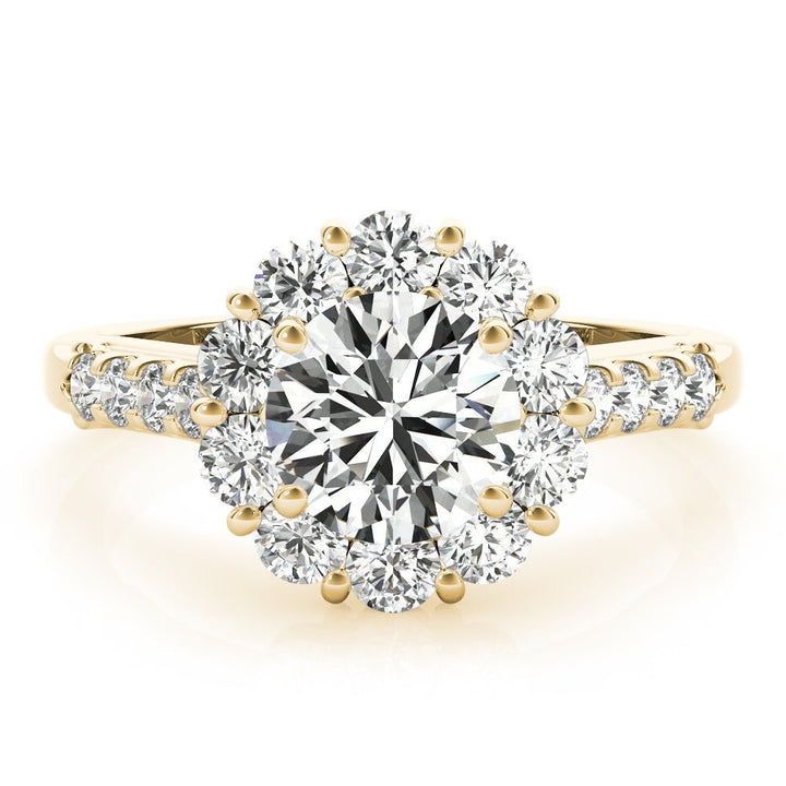 1.00CT 14K Gold Floral Cluster Halo Engagement Ring - Engagement rings - Design Jewellers Edmonton
