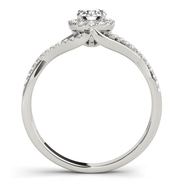 1.00CT 14K Gold Modern Twisted Halo Engagement Ring - Engagement rings - Design Jewellers Edmonton