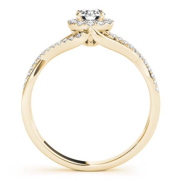 1.00CT 14K Gold Modern Twisted Halo Engagement Ring - Engagement rings - Design Jewellers Edmonton