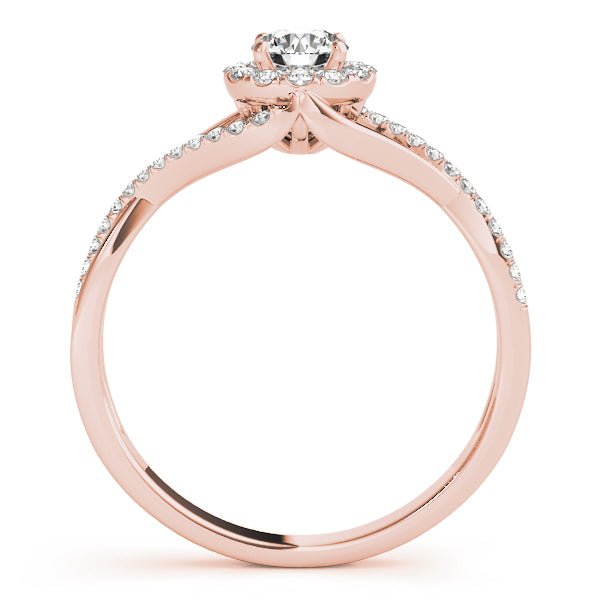 1.00CT 14K Gold Modern Twisted Halo Engagement Ring - Engagement rings - Design Jewellers Edmonton