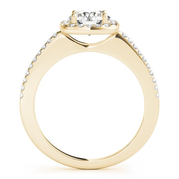 1.00CT 14K Gold Petite Cushion Halo Engagement Ring - Engagement rings - Design Jewellers Edmonton