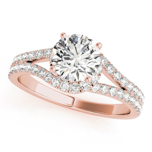 1.00CT 14K Gold Round Engagement Ring Split Shank with Diamond Accents - Engagement rings - Design Jewellers Edmonton