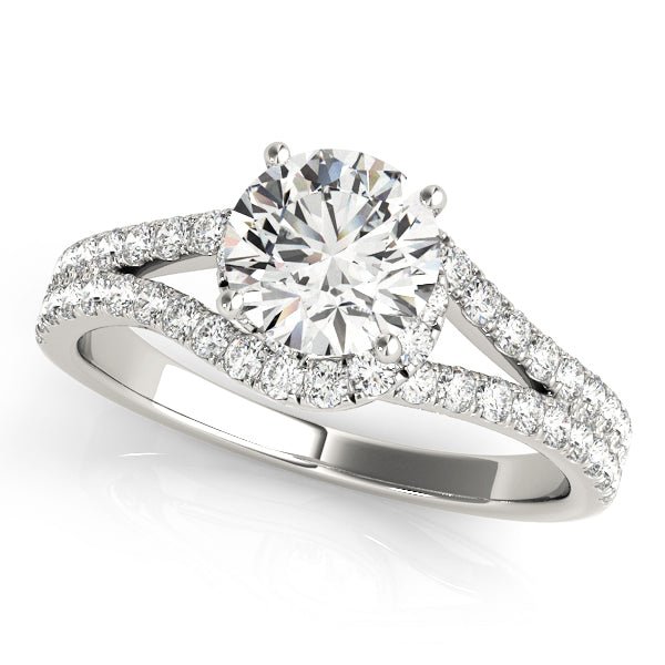 1.00CT 14K Gold Round Engagement Ring Split Shank with Diamond Accents - Engagement rings - Design Jewellers Edmonton