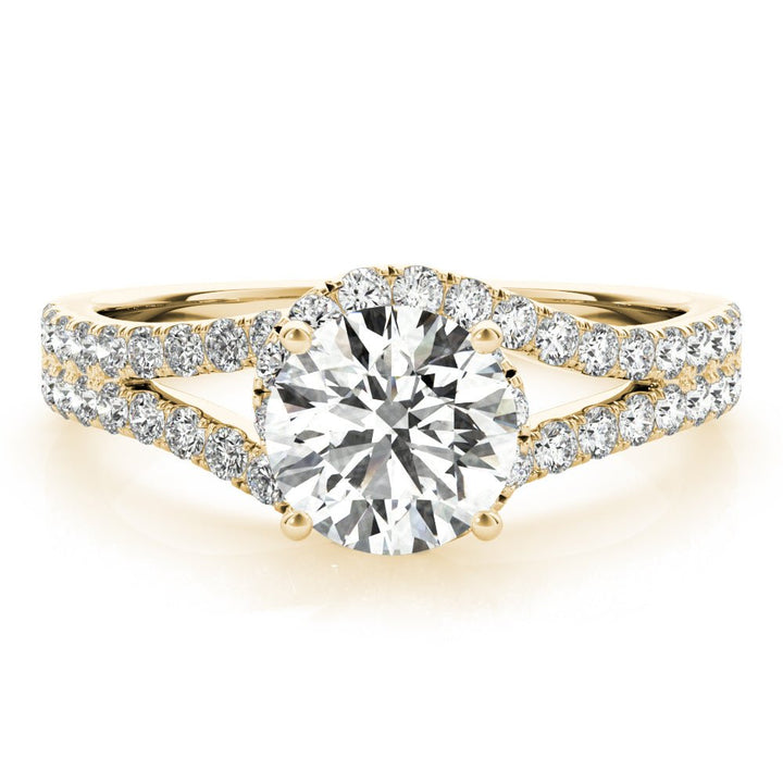 1.00CT 14K Gold Round Engagement Ring Split Shank with Diamond Accents - Engagement rings - Design Jewellers Edmonton