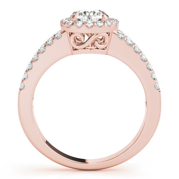 1.00CT 14K Gold Split - Shank Halo Engagement Ring - Engagement rings - Design Jewellers Edmonton