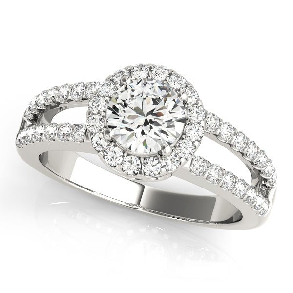 1.00CT 14K Gold Split-Shank Halo Engagement Ring