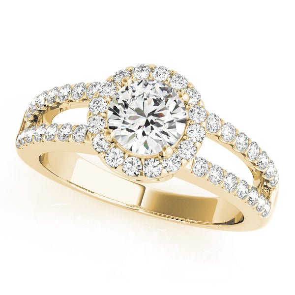 1.00CT 14K Gold Split - Shank Halo Engagement Ring - Engagement rings - Design Jewellers Edmonton