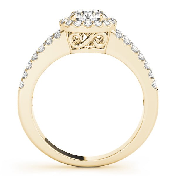 1.00CT 14K Gold Split - Shank Halo Engagement Ring - Engagement rings - Design Jewellers Edmonton