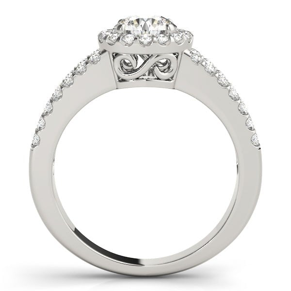 1.00CT 14K Gold Split - Shank Halo Engagement Ring - Engagement rings - Design Jewellers Edmonton