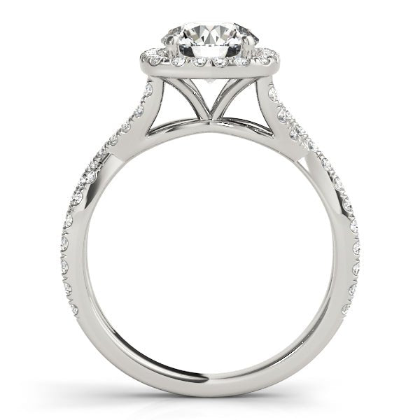 1.00CT 14K Gold Twisted Halo Engagement Ring - Engagement rings - Design Jewellers Edmonton