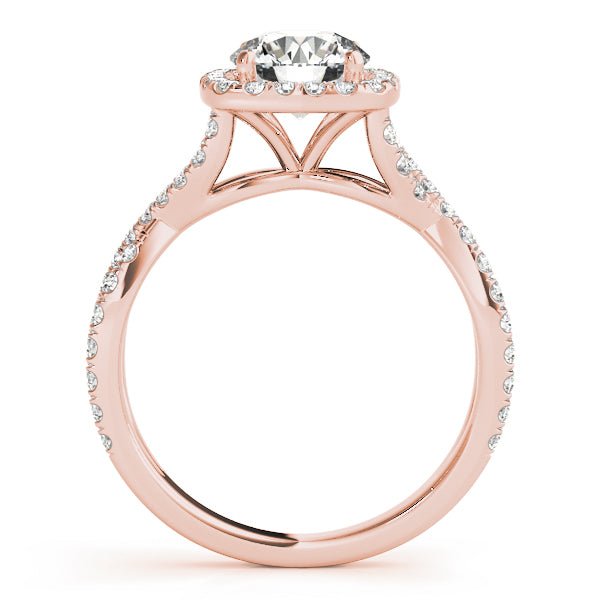 1.00CT 14K Gold Twisted Halo Engagement Ring - Engagement rings - Design Jewellers Edmonton