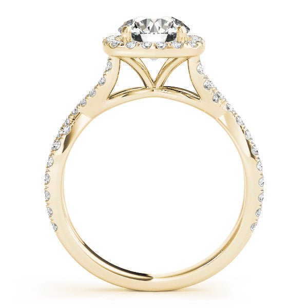 1.00CT 14K Gold Twisted Halo Engagement Ring - Engagement rings - Design Jewellers Edmonton