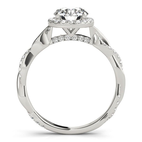 1.00CT 14K Gold Twisted Shank Halo Engagement Ring - Engagement rings - Design Jewellers Edmonton