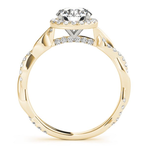 1.00CT 14K Gold Twisted Shank Halo Engagement Ring - Engagement rings - Design Jewellers Edmonton
