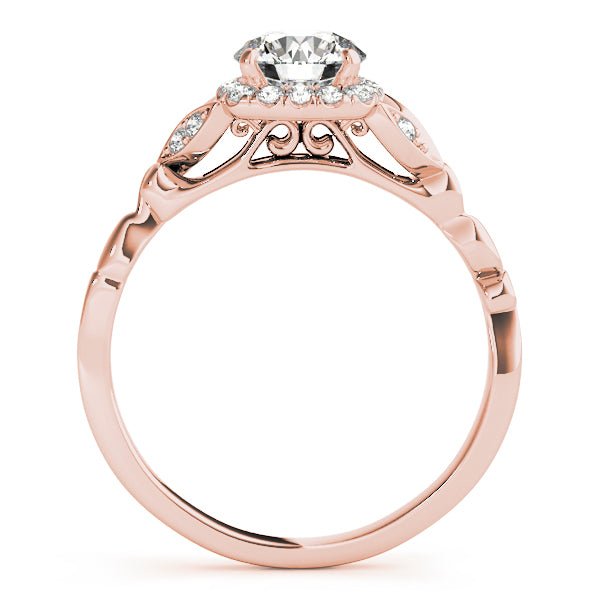 1.00CT 14K Gold Vintage Floral Halo Engagement Ring - Engagement rings - Design Jewellers Edmonton