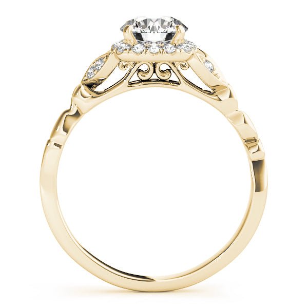 1.00CT 14K Gold Vintage Floral Halo Engagement Ring - Engagement rings - Design Jewellers Edmonton