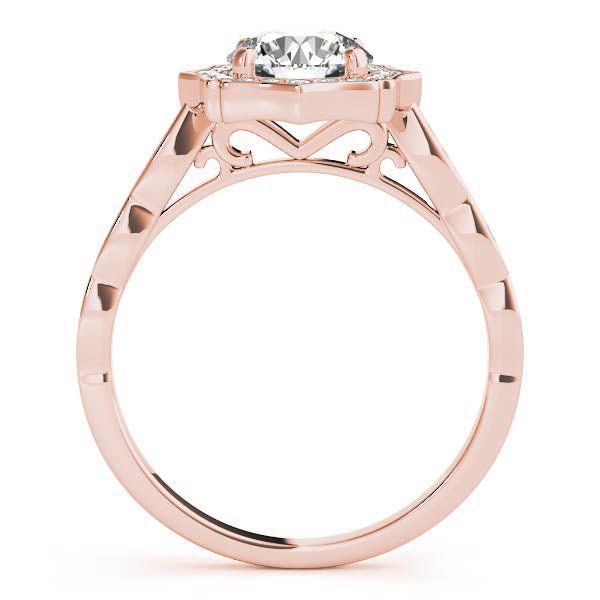1.00CT 14K Gold Vintage Petal Halo Engagement Ring - Engagement rings - Design Jewellers Edmonton