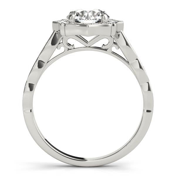 1.00CT 14K Gold Vintage Petal Halo Engagement Ring - Engagement rings - Design Jewellers Edmonton