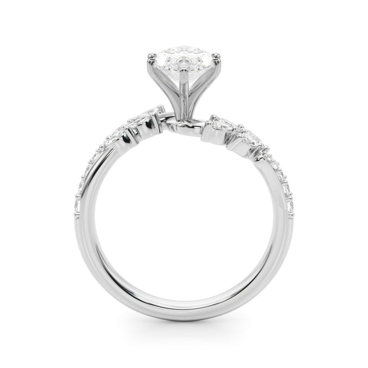 1.00CT 14K Marquise Cut Contrasting Vine Diamond Ring - Engagement rings - Design Jewellers Edmonton
