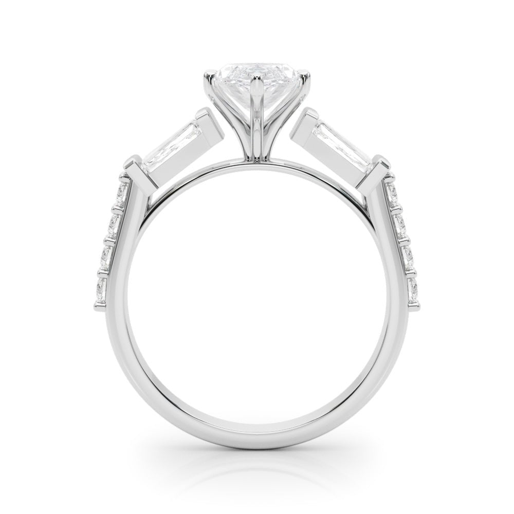 1.00CT 14K Marquise Cut Diamond Design With Baguette Diamonds - Engagement rings - Design Jewellers Edmonton