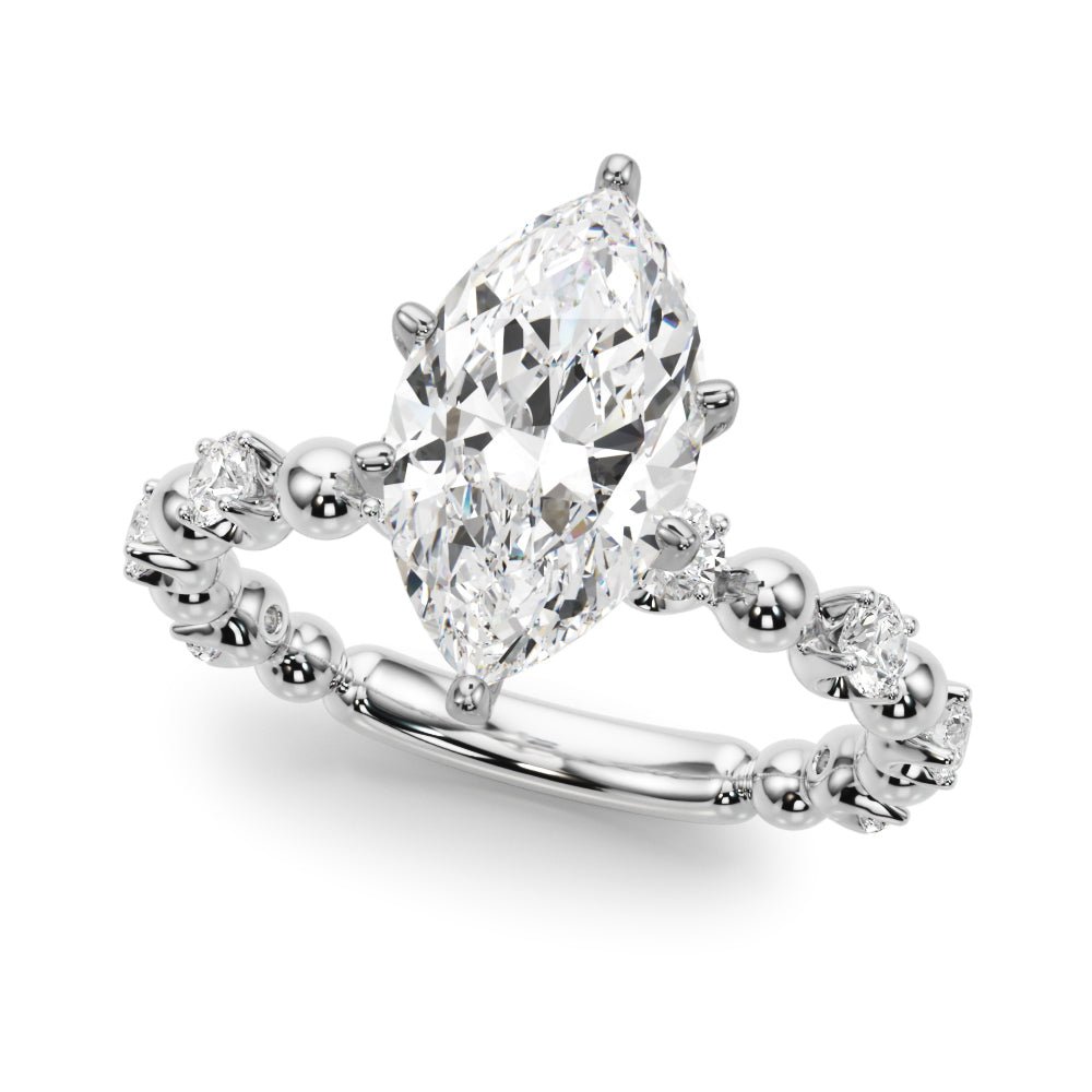 1.00CT 14K  Marquise Cut Diamond Design with Fancy Shoulders