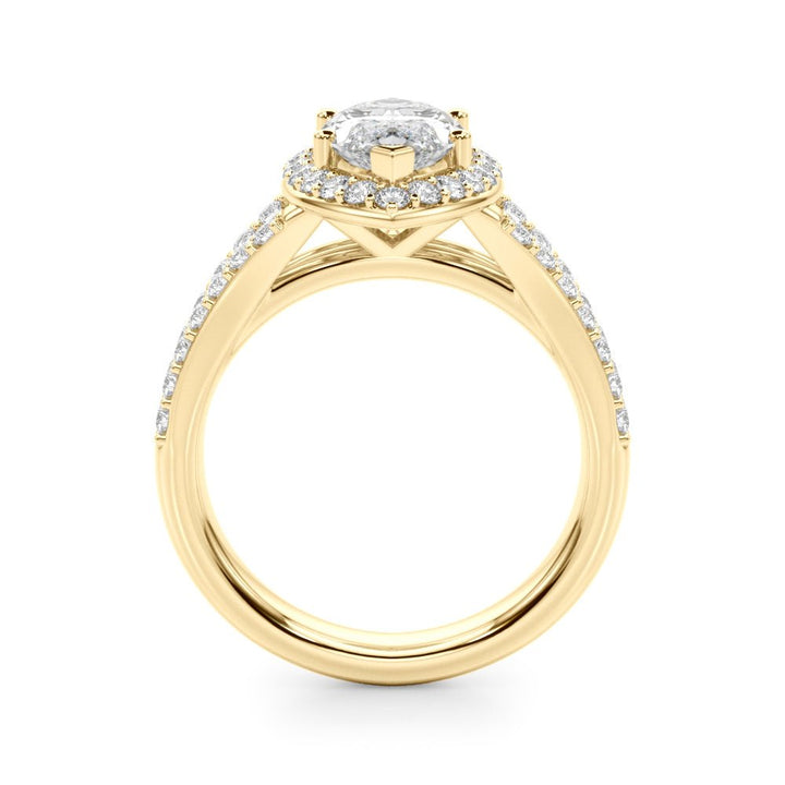 1.00CT 14K Marquise Cut Diamond Halo With a Split Shank Design - Engagement rings - Design Jewellers Edmonton
