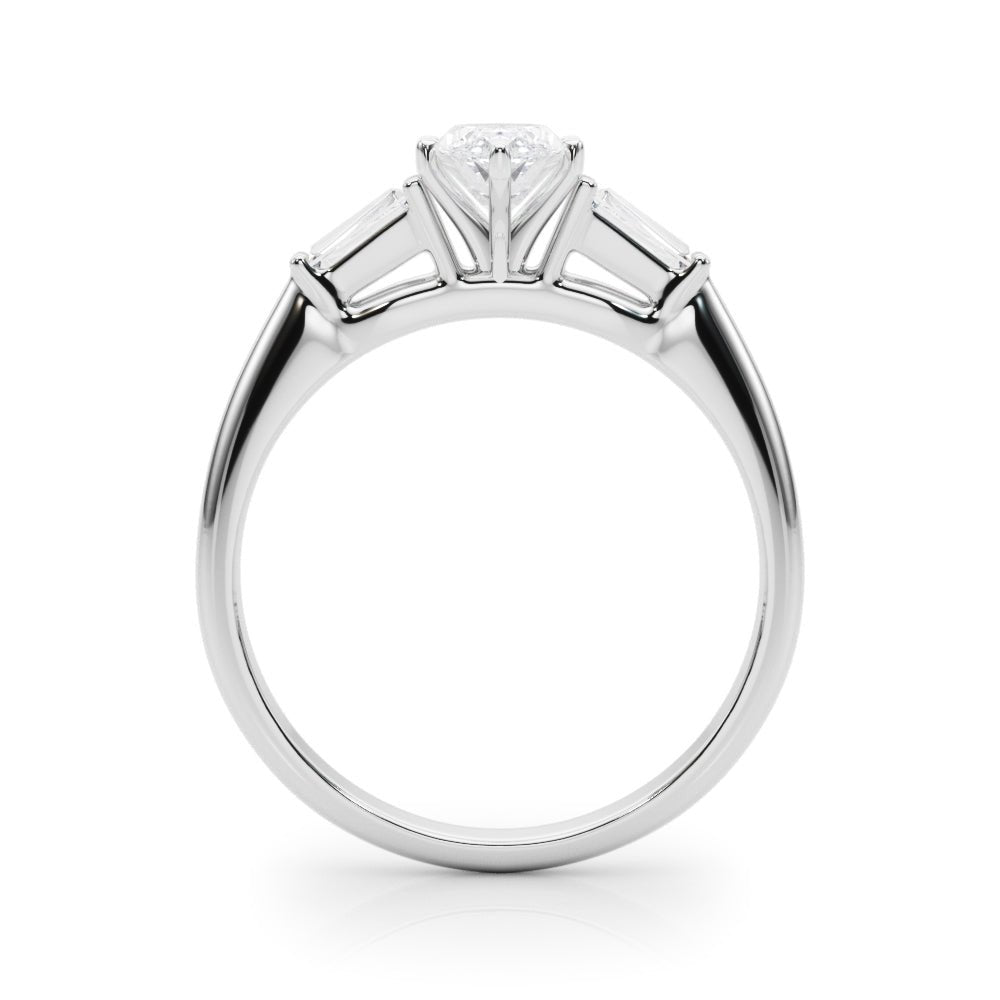 1.00CT 14K Marquise Cut Diamond Ring Accented With Tapered Baguette Cut Diamonds - Luxury Rings - Design Jewellers Edmonton
