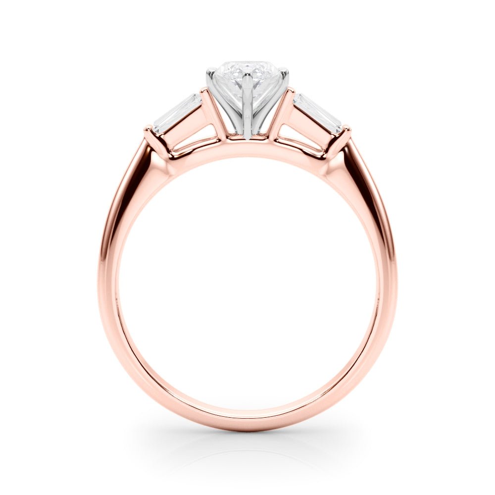 1.00CT 14K Marquise Cut Diamond Ring Accented With Tapered Baguette Cut Diamonds - Luxury Rings - Design Jewellers Edmonton