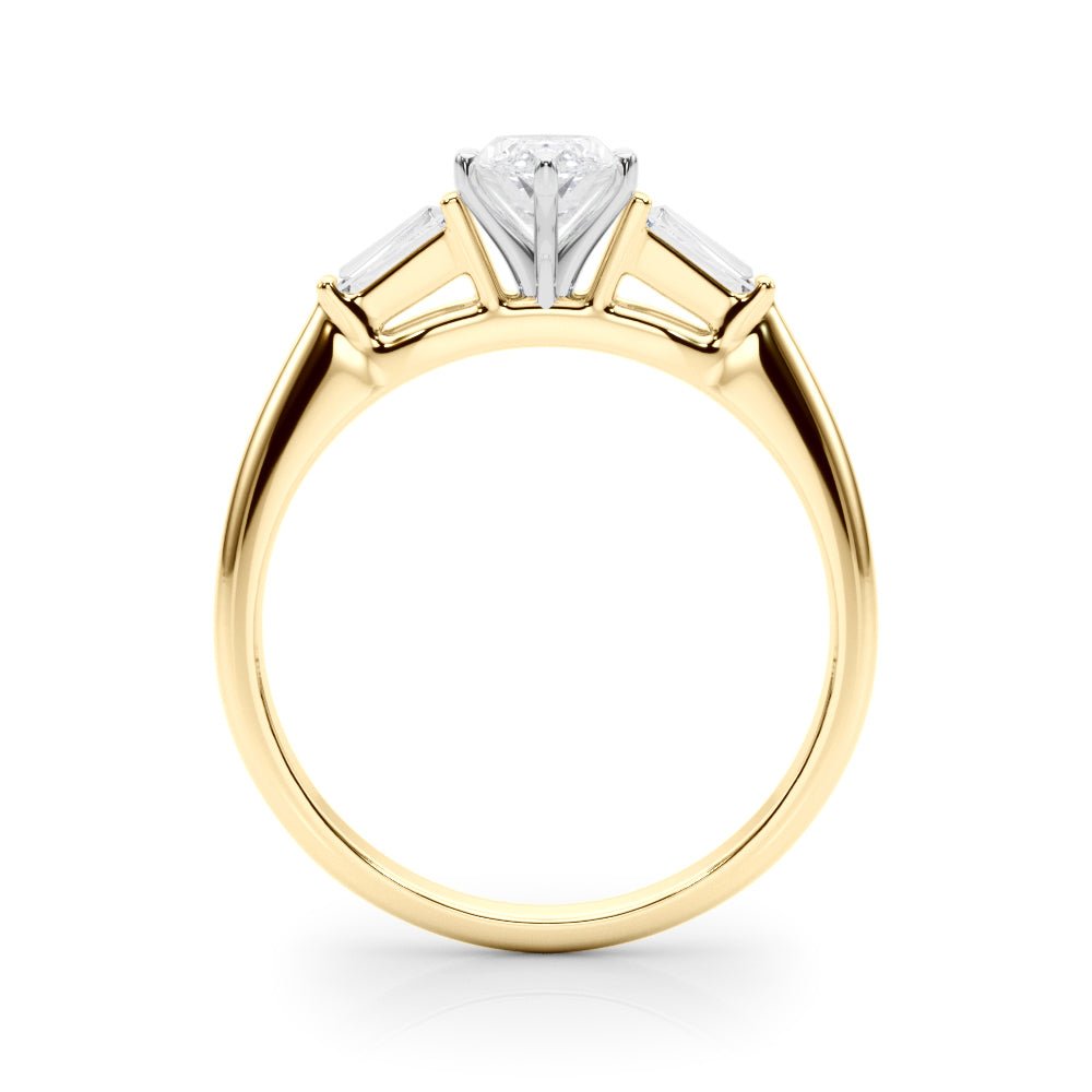 1.00CT 14K Marquise Cut Diamond Ring Accented With Tapered Baguette Cut Diamonds - Luxury Rings - Design Jewellers Edmonton