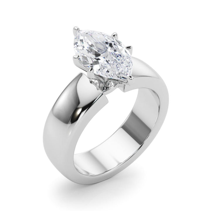 1.00CT 14K Marquise Cut Solitaire Ring with a Wide Design Mount - Engagement rings - Design Jewellers Edmonton
