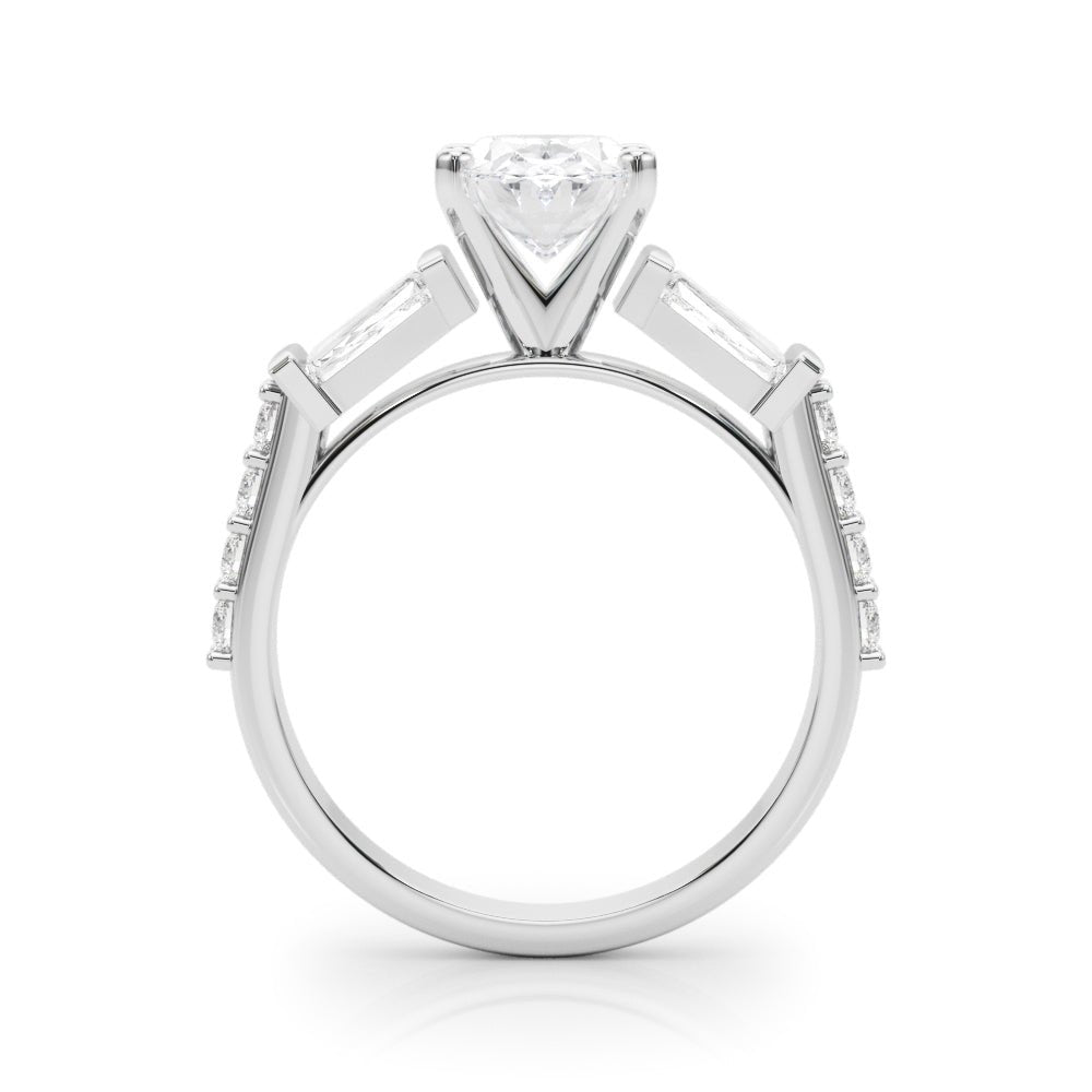 1.00CT 14K Oval Cut Diamond Design With Baguette Diamonds - Engagement rings - Design Jewellers Edmonton