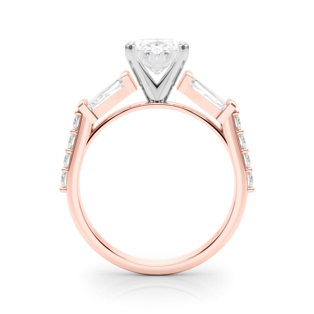1.00CT 14K Oval Cut Diamond Design With Baguette Diamonds - Engagement rings - Design Jewellers Edmonton