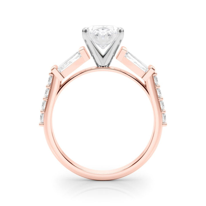 1.00CT 14K Oval Cut Diamond Design With Baguette Diamonds - Engagement rings - Design Jewellers Edmonton