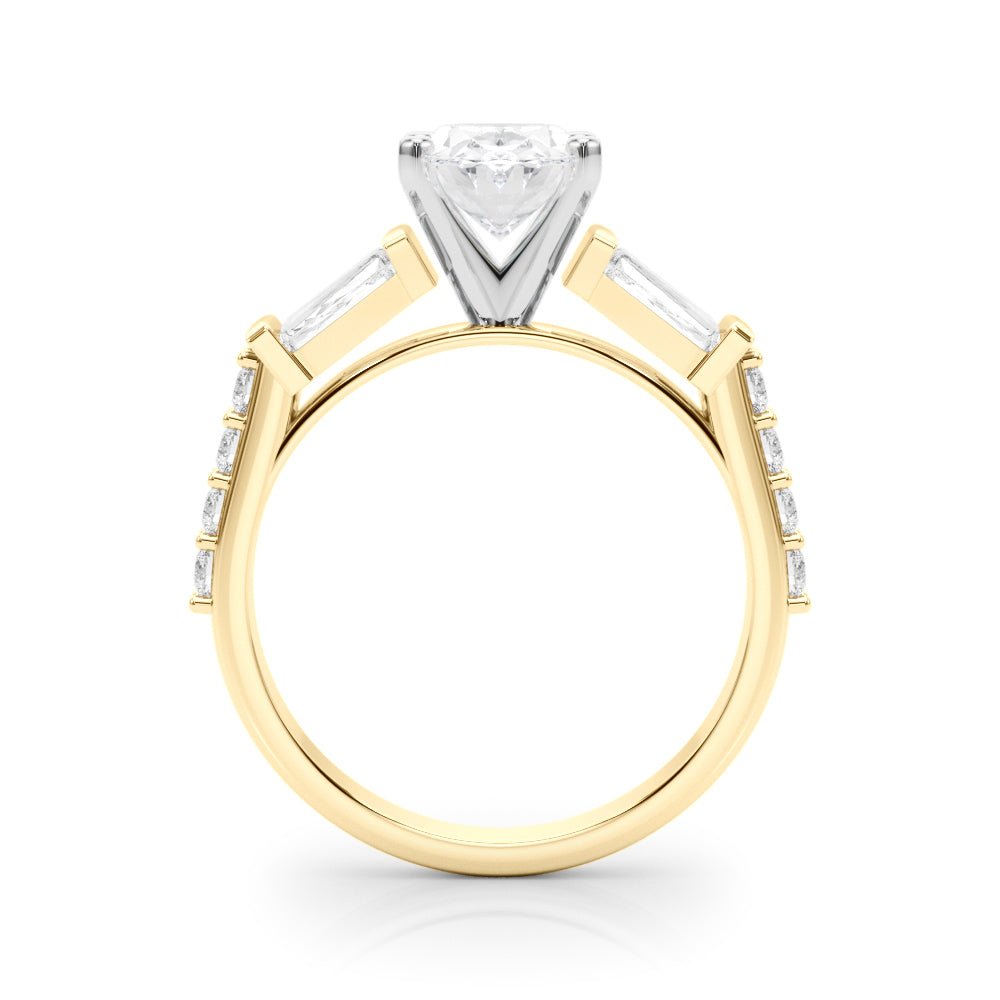 1.00CT 14K Oval Cut Diamond Design With Baguette Diamonds - Engagement rings - Design Jewellers Edmonton
