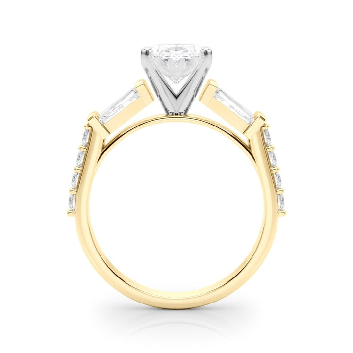 1.00CT 14K Oval Cut Diamond Design With Baguette Diamonds - Engagement rings - Design Jewellers Edmonton