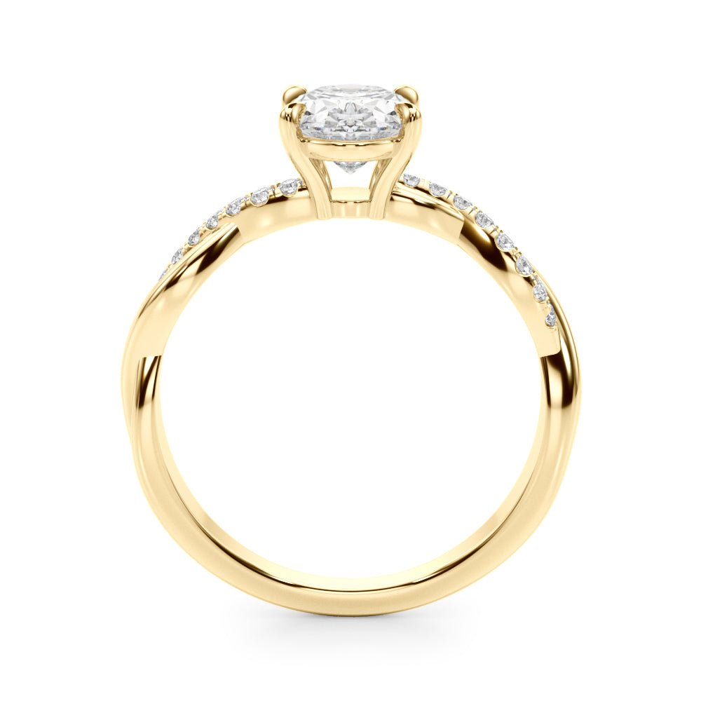 1.00CT 14K Oval Cut Diamond Ring Accented With Diamonds on a Twisted Shoulder Design - Luxury Rings - Design Jewellers Edmonton