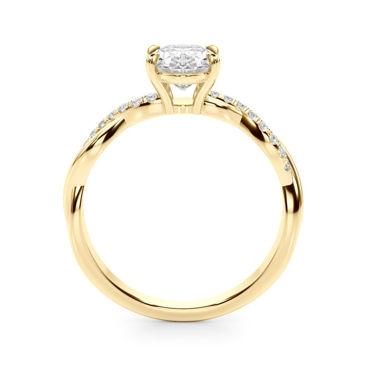 1.00CT 14K Oval Cut Diamond Ring Accented With Diamonds on a Twisted Shoulder Design - Luxury Rings - Design Jewellers Edmonton
