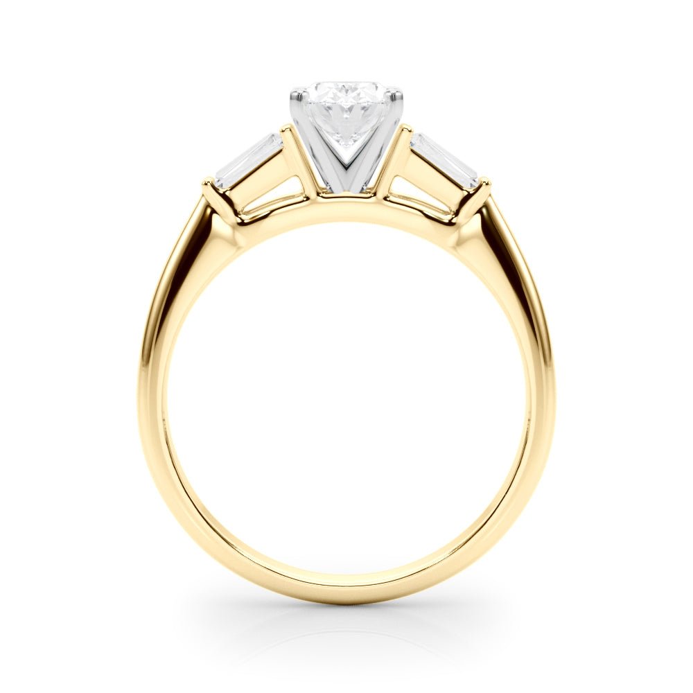 1.00CT 14K Oval Cut Diamond Ring Accented With Tapered Baguette Cut Diamonds - Luxury Rings - Design Jewellers Edmonton