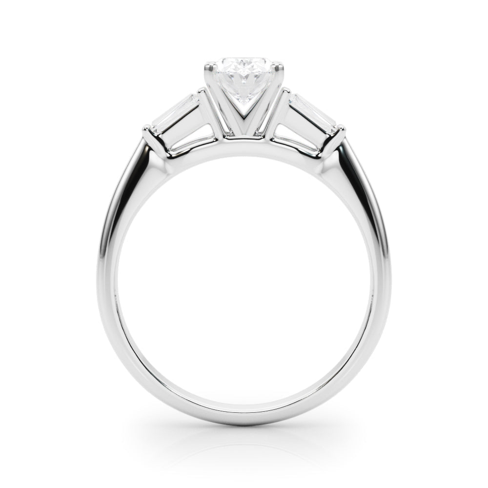 1.00CT 14K Oval Cut Diamond Ring Accented With Tapered Baguette Cut Diamonds - Luxury Rings - Design Jewellers Edmonton