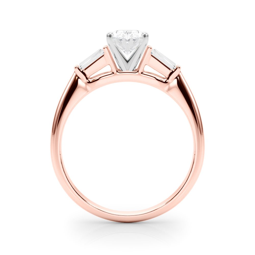 1.00CT 14K Oval Cut Diamond Ring Accented With Tapered Baguette Cut Diamonds - Luxury Rings - Design Jewellers Edmonton
