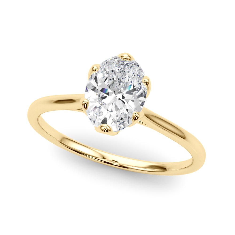 1.00CT 14K Oval Cut Diamond Slim Design Solitaire Engagement Ring - Luxury Rings - Design Jewellers Edmonton