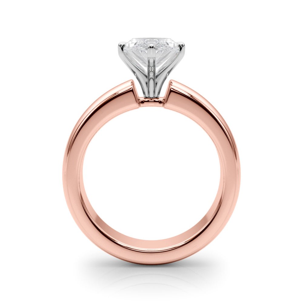 1.00CT 14K Pear Shape Solitaire Ring with a Wide Design Mount - Engagement rings - Design Jewellers Edmonton