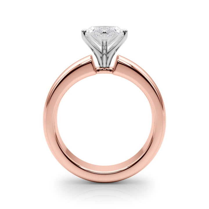1.00CT 14K Pear Shape Solitaire Ring with a Wide Design Mount - Engagement rings - Design Jewellers Edmonton