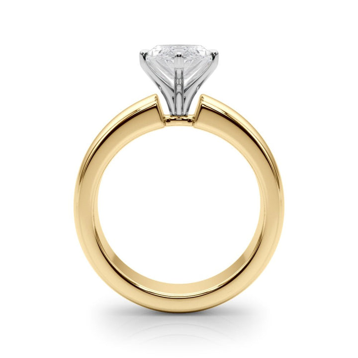 1.00CT 14K Pear Shape Solitaire Ring with a Wide Design Mount - Engagement rings - Design Jewellers Edmonton