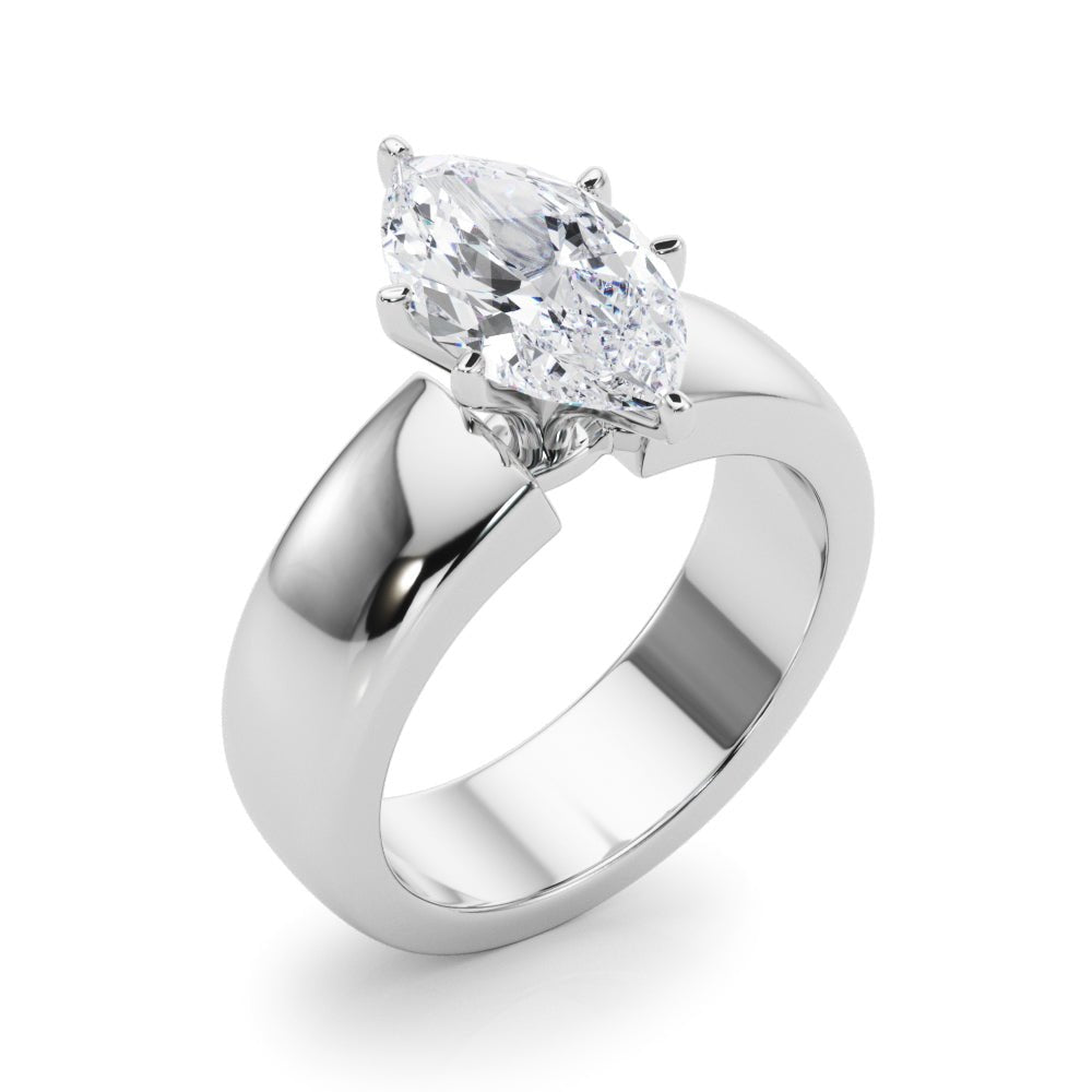 1.00CT 14K Pear Shape Solitaire Ring with a Wide Design Mount - Engagement rings - Design Jewellers Edmonton
