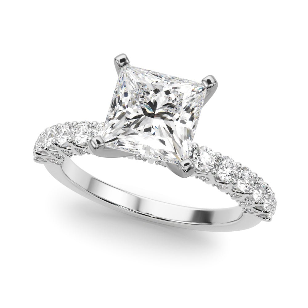 1.00CT 14K  Princess Brilliant Diamond Ring Design