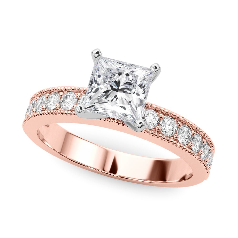 1.00CT 14K Princess Cut Diamond Accented With Additional Diamonds - Luxury Rings - Design Jewellers Edmonton